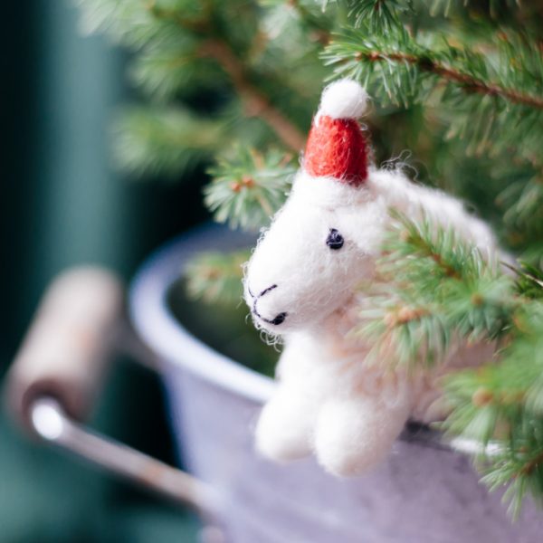 simple christmas decorations boreal abode felt sheep ornament