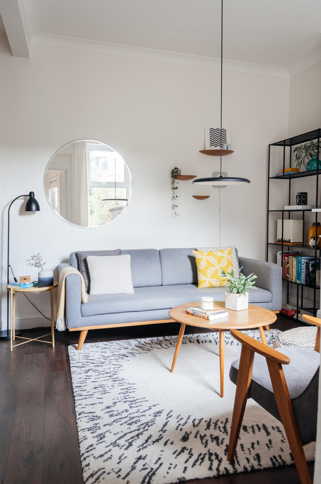 Before After Contemporary Mid-century Modern Summer Living Room Makeover Reveal Boreal Abode-12
