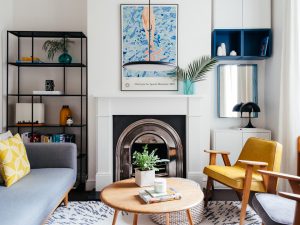 Before After Contemporary Mid-century Modern Summer Living Room Makeover Reveal Boreal Abode-13