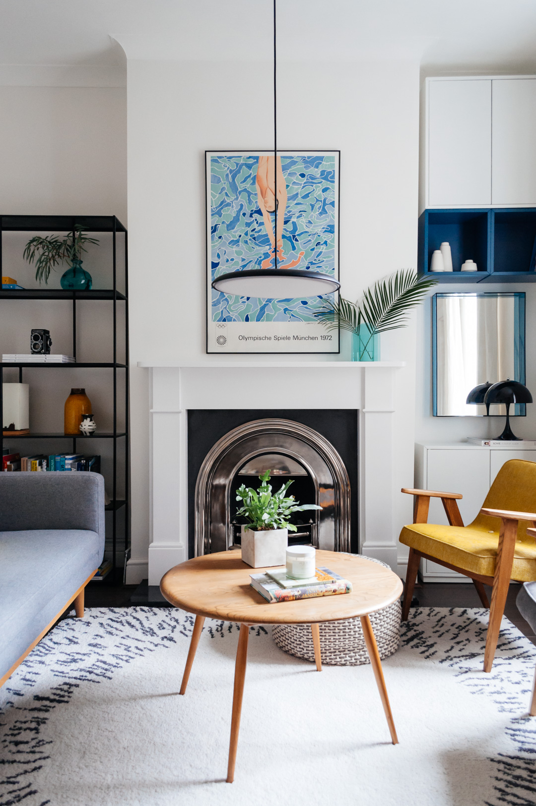 Before After Contemporary Mid-century Modern Summer Living Room Makeover Reveal Boreal Abode-14