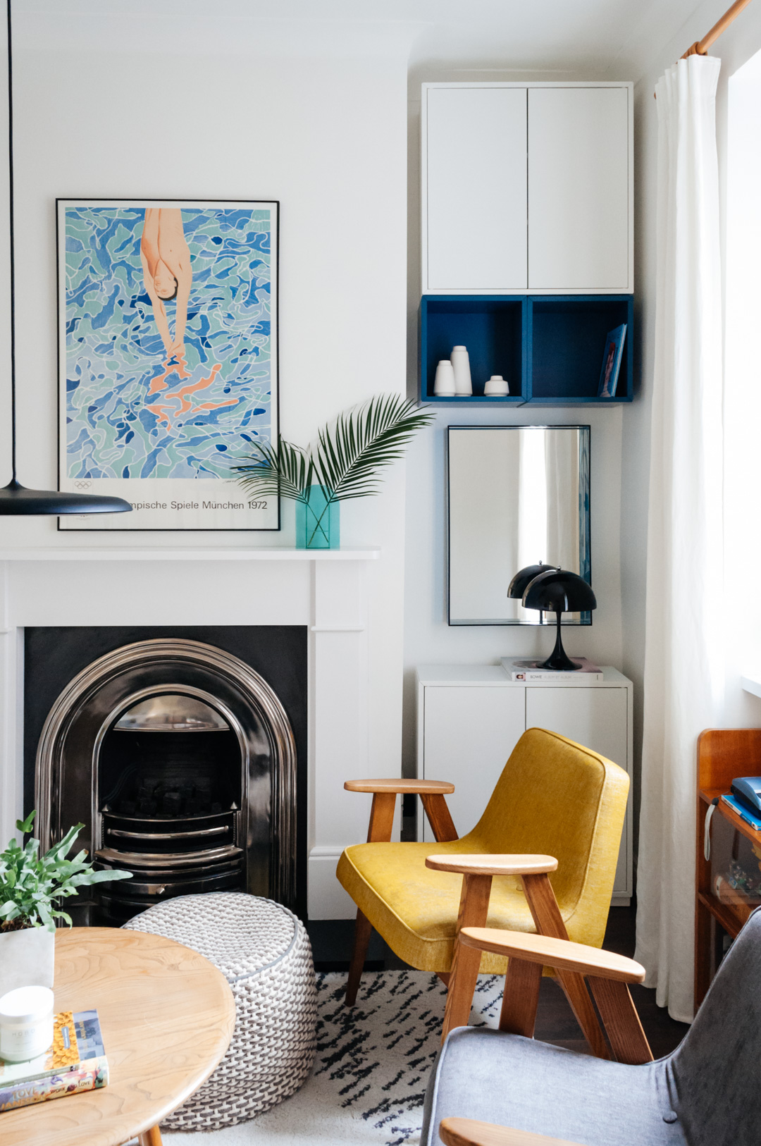 Before After Contemporary Mid-century Modern Summer Living Room Makeover Reveal Boreal Abode-19